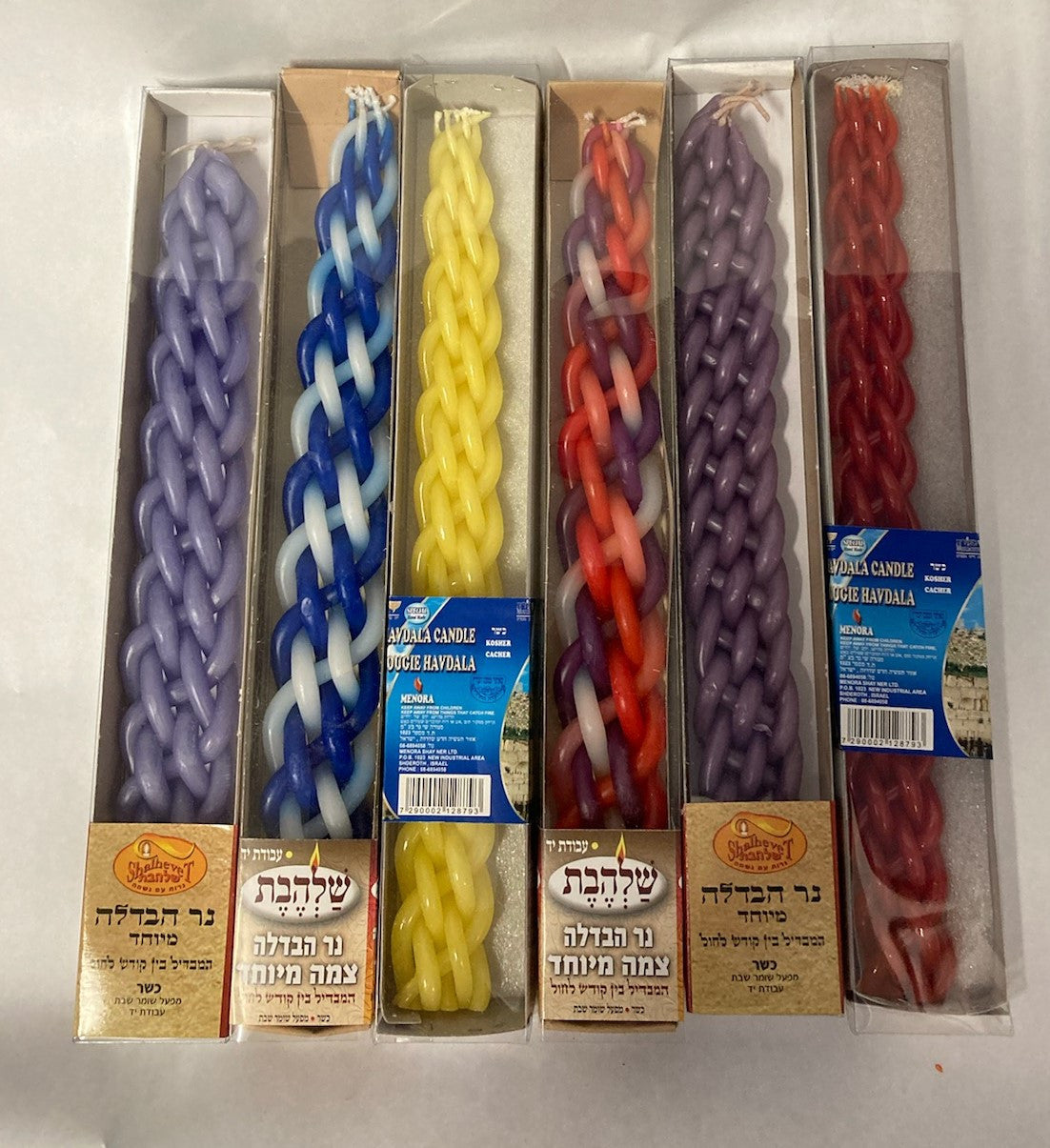 Havdalah Candle Asst Colors 12" (HV-HVCLR)