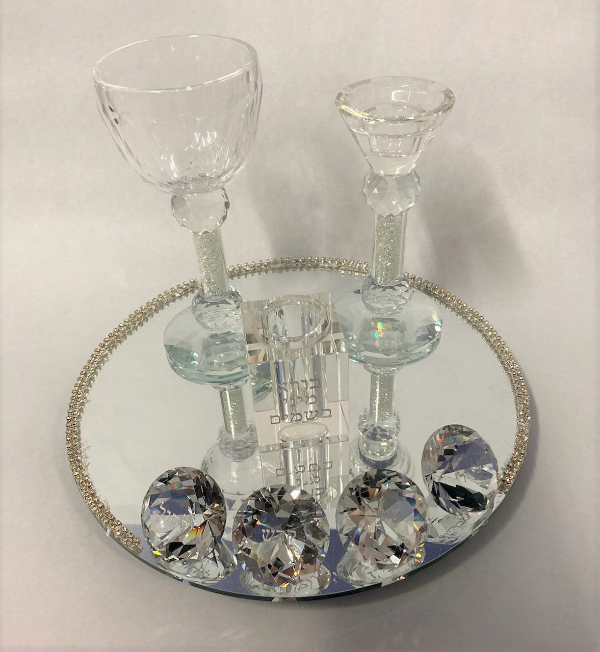 Crystal Havdalla Set with Tray (HV-12115)