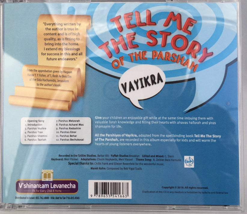 Tell Me the Story of the Parsha MP3 CD-- Vayikra (CD-TMTSV)