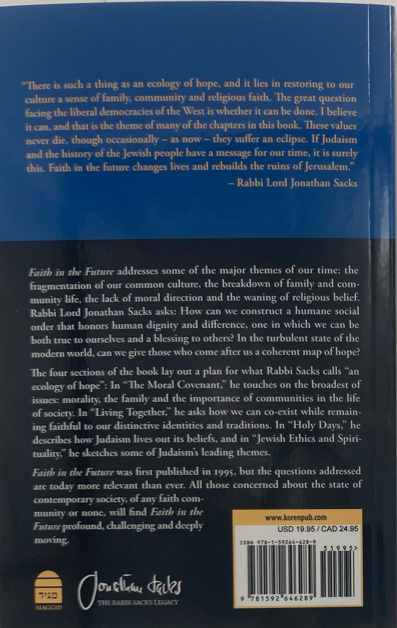Faith In The Future, P/B Rabbi Jonathan Sacks (BKE-FITFPB)