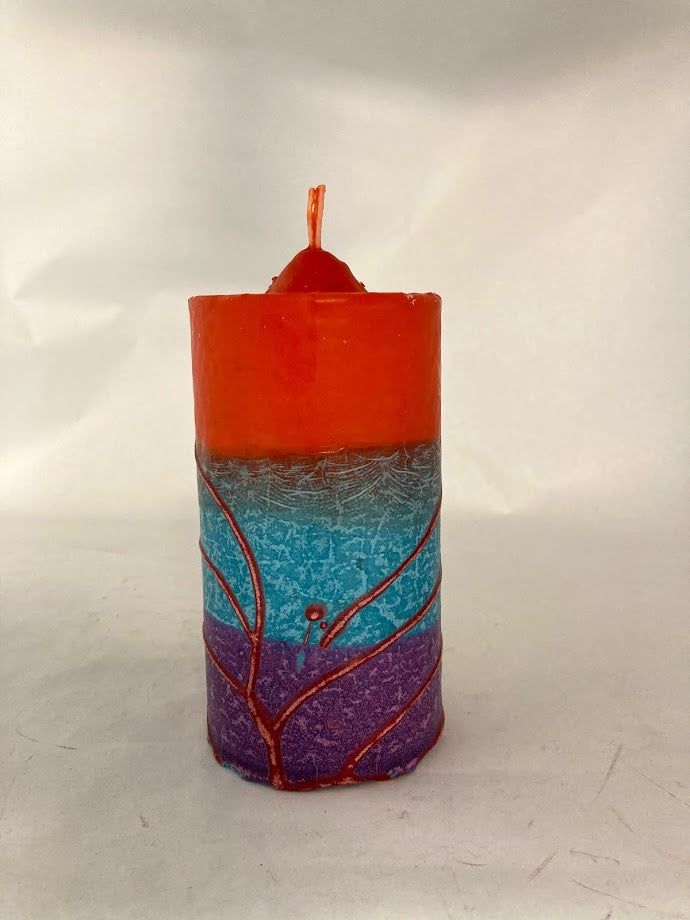 Round Havdallah Candle Colored 3x6 (HV-HMC3x6)