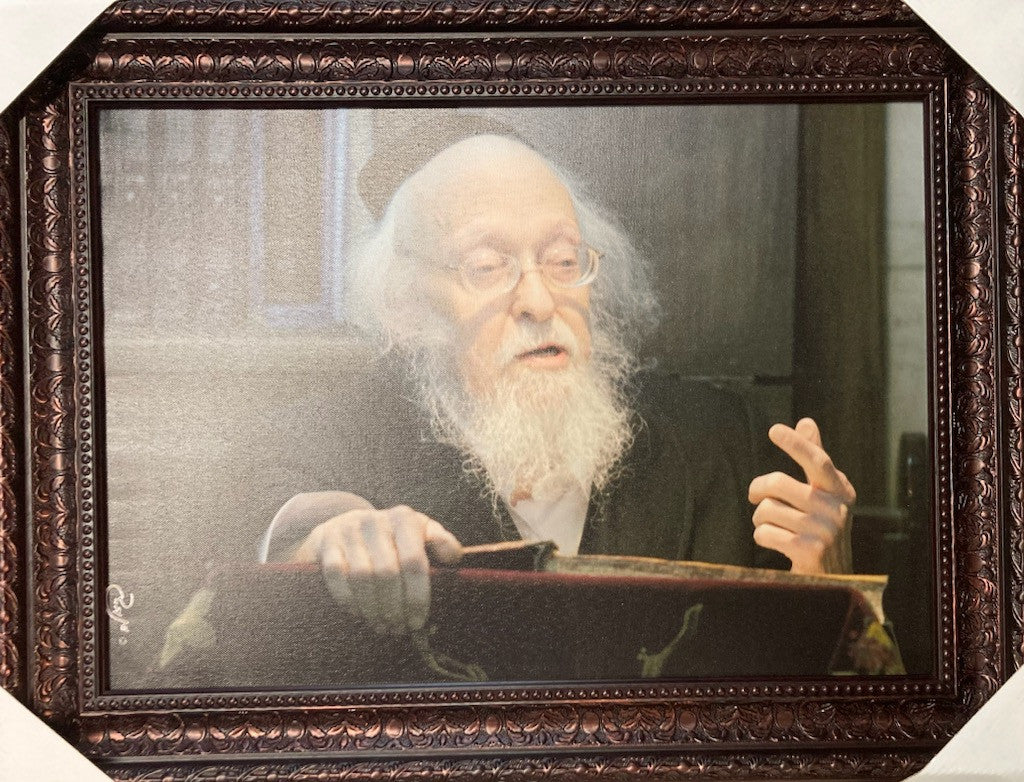 R' Elyashiv Learning 17" x 23" Framed Canvas (J10C25MD)