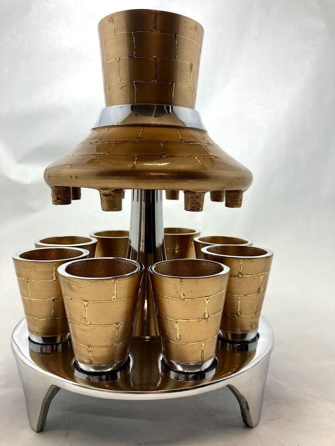 Metal 8 Cup Wine Fountain Kotel Design-Gold(SHB-194491)