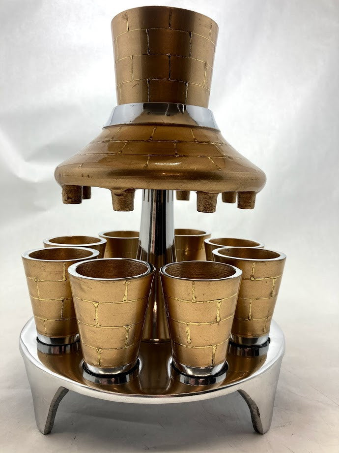 Metal 8 Cup Wine Fountain Kotel Design-Gold(SHB-194491)