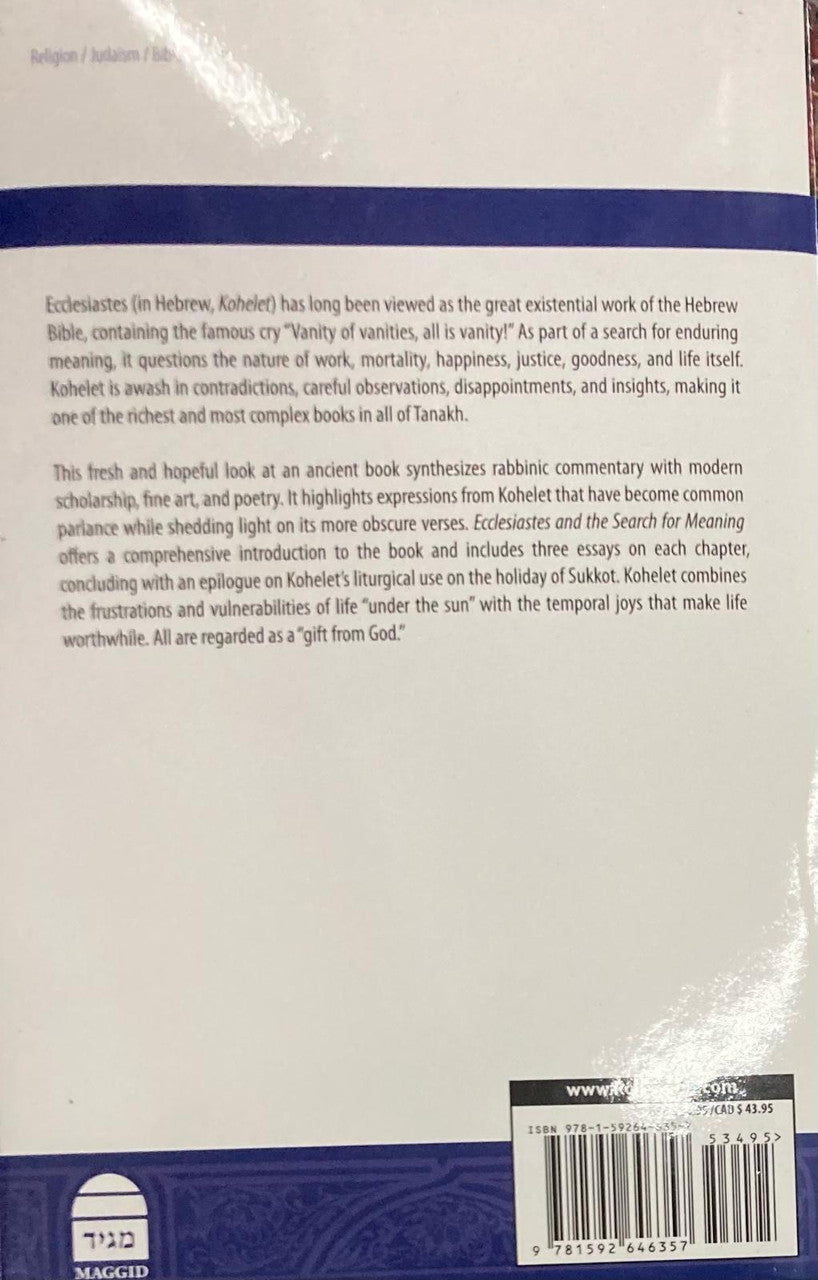 Ecclesiaiastes (Kohelet) And The Search For Meaning By Erica Brown (BKE-ECCLESIASTES)