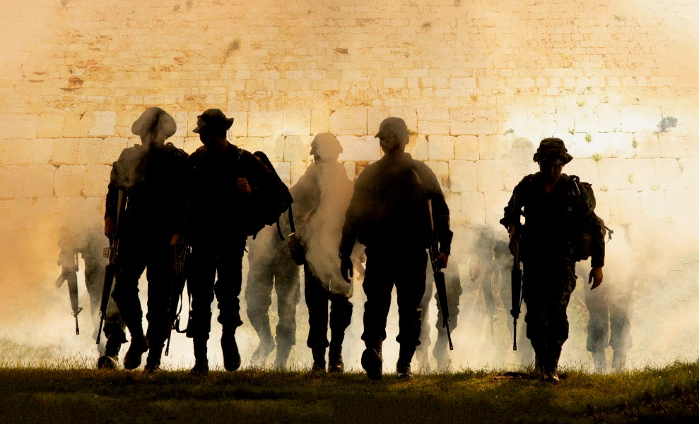 IDF By The Kotel- 20" x 40" White Frame (J883)