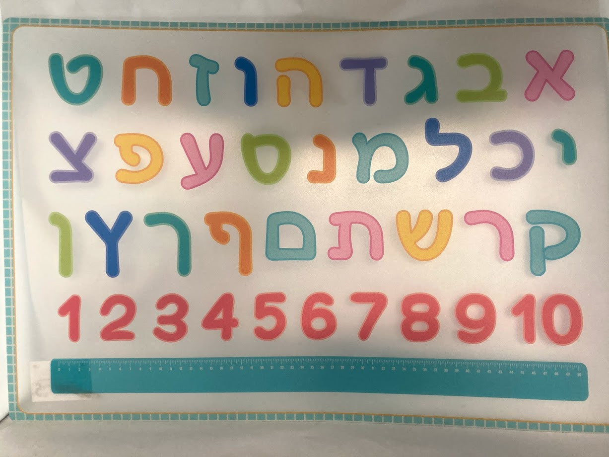 Plastic Alef Beis Poster-Numbers-Ruler-24"x16"(GM-108449)