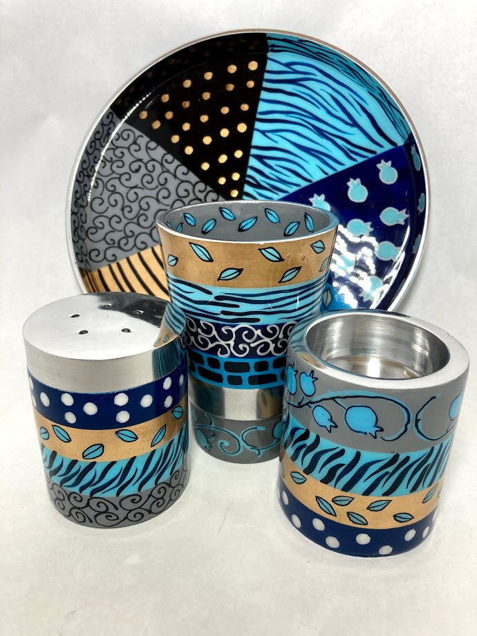 Hadarya Hand Painted 4 pc. Havdalah Set-Colorful (HV-HDR9105)