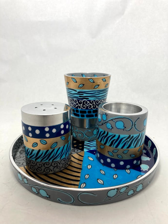 Hadarya Hand Painted 4 pc. Havdalah Set-Colorful (HV-HDR9105)