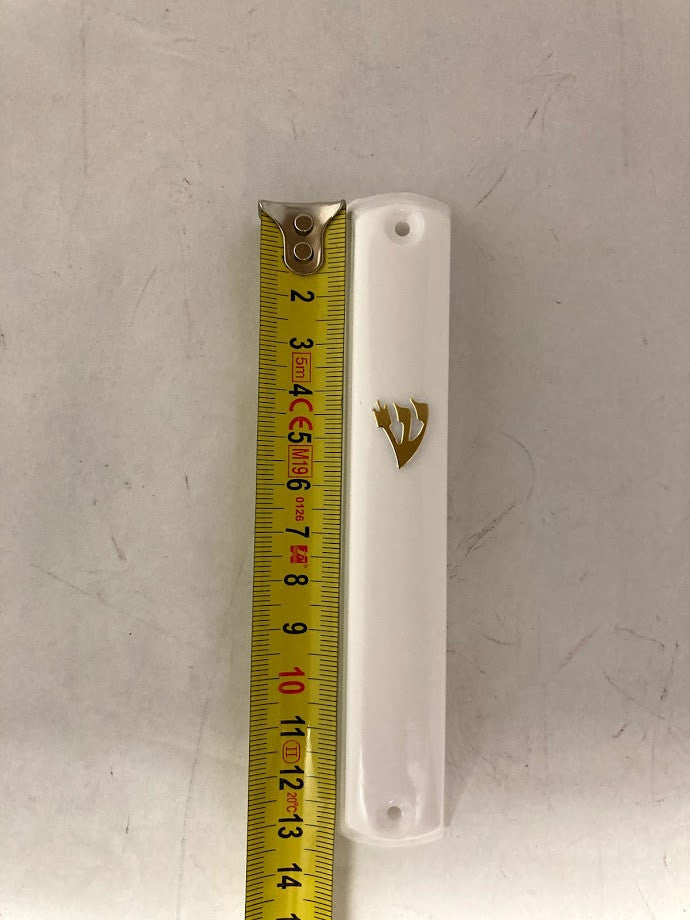 White Plastic Mezuzah Case 10cm-12 Pack (MZ-PMCW12-10)