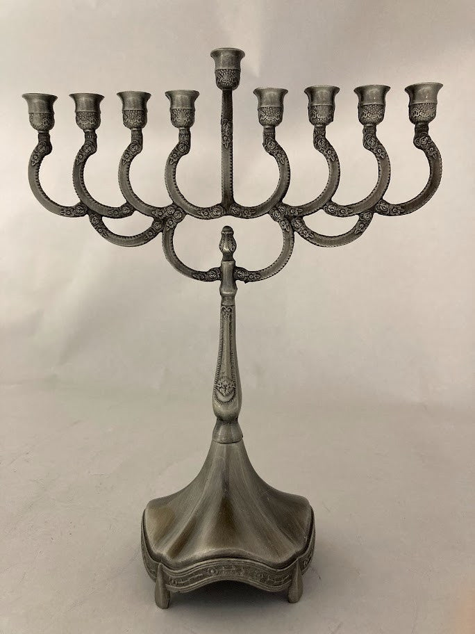 Silverplate Candle Menorah-8.5" (M-6880-P)
