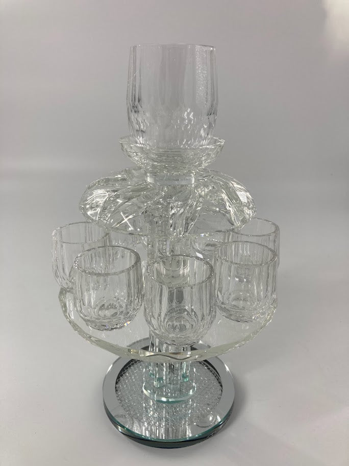 8 Cup Crystal Kiddush Fountain On Foot (SHB-13091S)