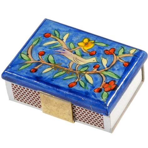 Bird with Flowering Branches Match Box Holder with Matchbox