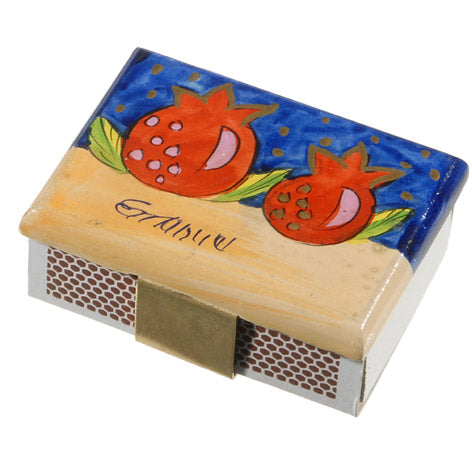 Two Large Pomegranates Match Box Holder with Matchbox (EM-MBS-6)