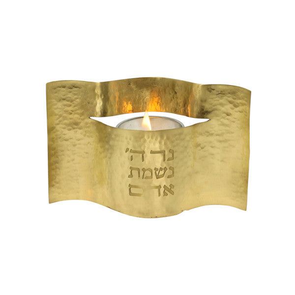 Emanuel Aliminum Memorial Candle Holder-Hammered Brass (EM-NNB1)