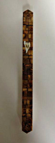 Olive Wood Mezuzah Case- Kotel Print 24cm (MZ-OWM24)