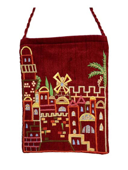 Maroon Jerusalem Embroidered Bag (EM-PB1M)