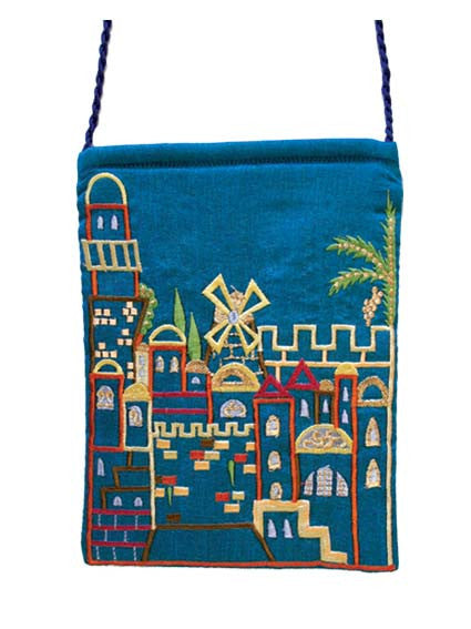 Turquoise Jerusalem Embroidered Bag (EM-PB1T)
