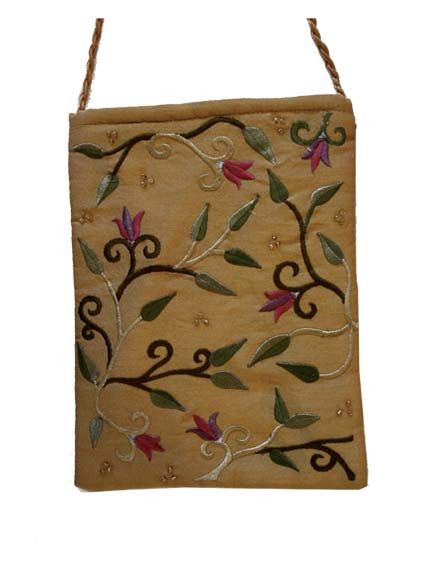 Gold Flowers Embroidered Bag (EM-PB3G)