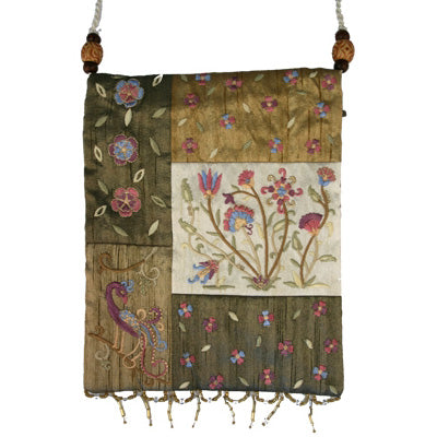 Gold Floral Applique Embroidered Bag