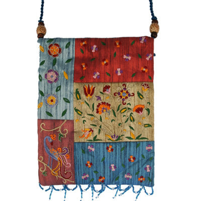 Multicolor Floral Applique Embroidered Bag