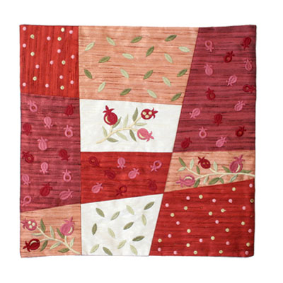 Patches Maroon Pomegranate Embroidered Pillow Cover