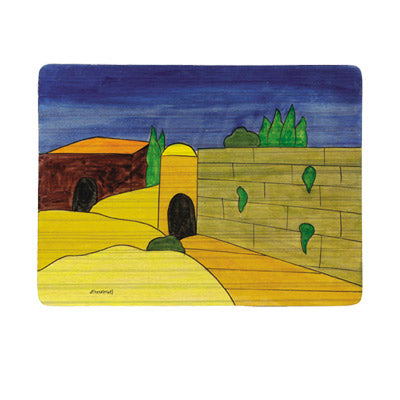 Western Wall Wooden Hand-Painted Placemat