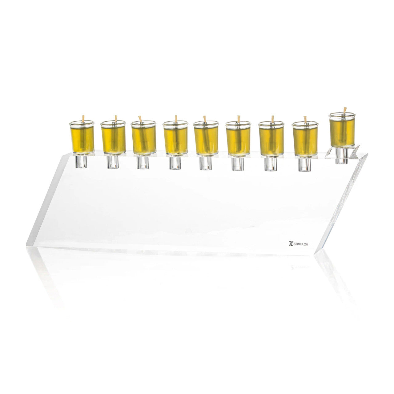 Lucite Oil Chanukah Menorah (M-ZLMN1)