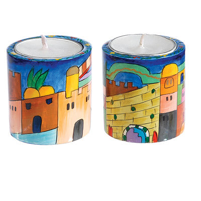The Western Wall Round Small Candlesticks