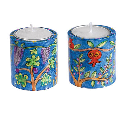 The Seven Species Small Round Candlesticks