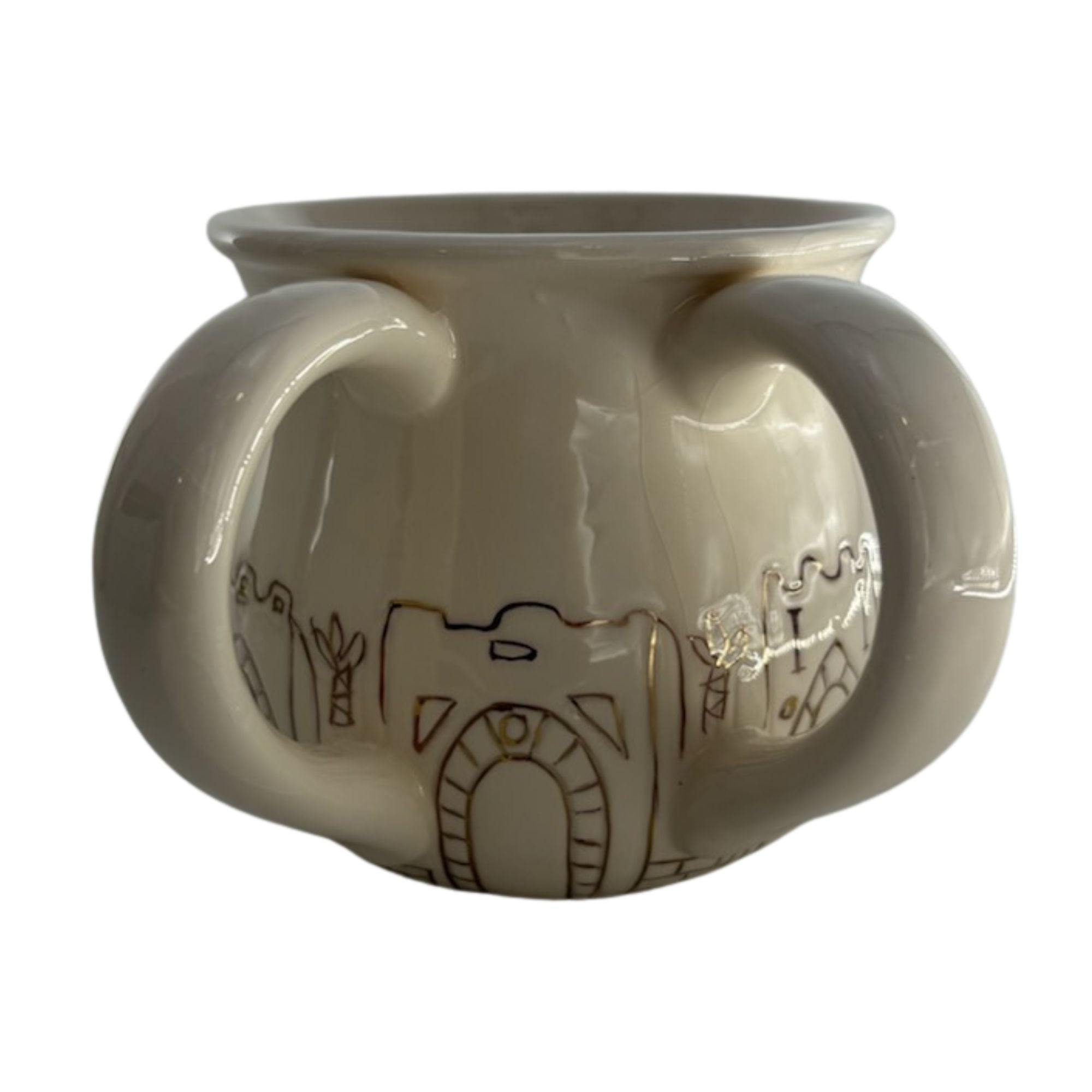 Karshi Ceramic Wash Cup Jerusalem Gates (WC-5965)