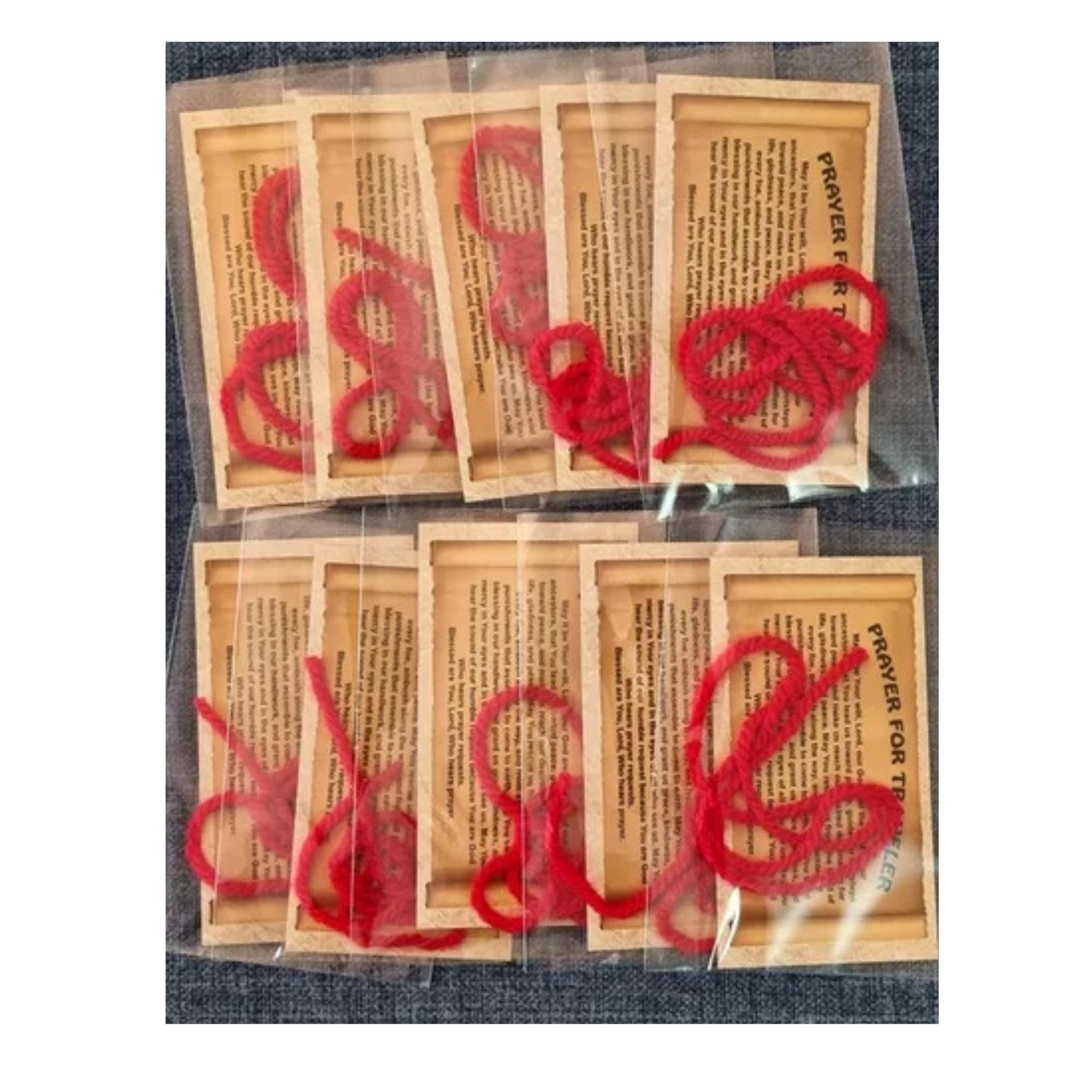 Red String with The Ben Porat Prayer/Prayer for Travellers (J-RED1)