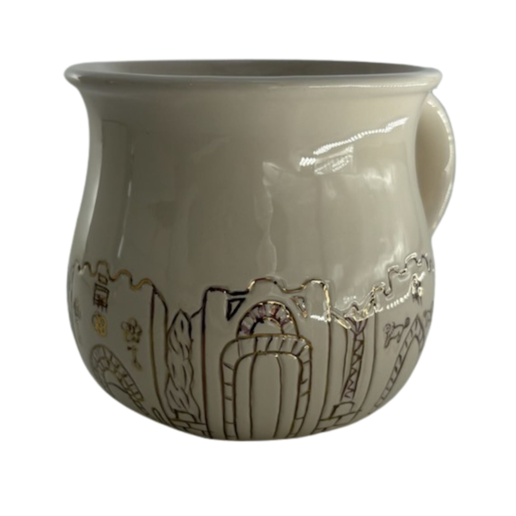 Karshi Ceramic Wash Cup Jerusalem Gates (WC-5965)