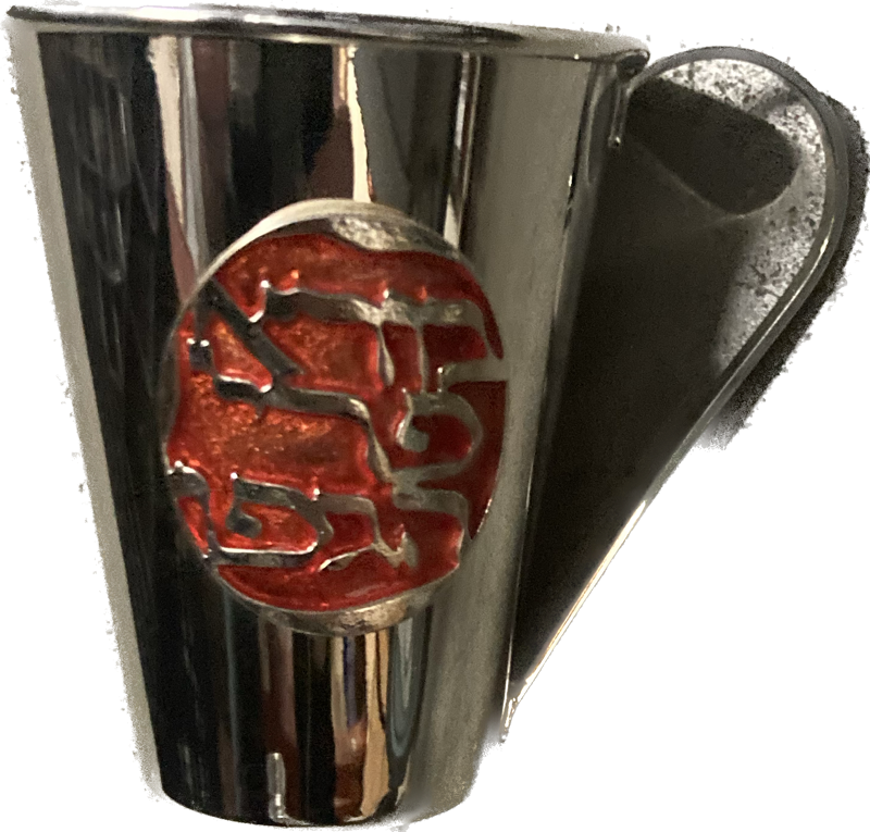 Silver plated Mini kiddush cup 'Hagefen' With Handles (KC-2201)