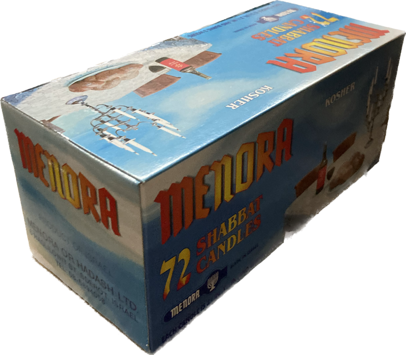 Menorah Box of 72 Shabbat Candles-3 Hour -Case of 8 (SC-SC72)