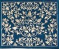 Tfillin Bag Full Embroidered Pomegranate Blue/Silver (EM-TFC-6BS)