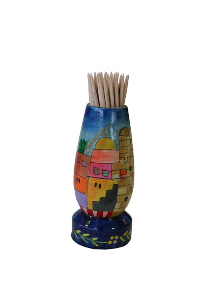 Night Sky Jerusalem View Tooth Pick Stand