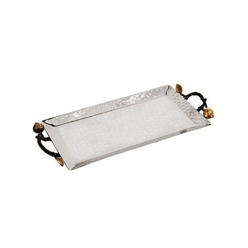 Emanuel Hammered Tray 5" x 11" Pomegranate Branch (EM-TRC1)