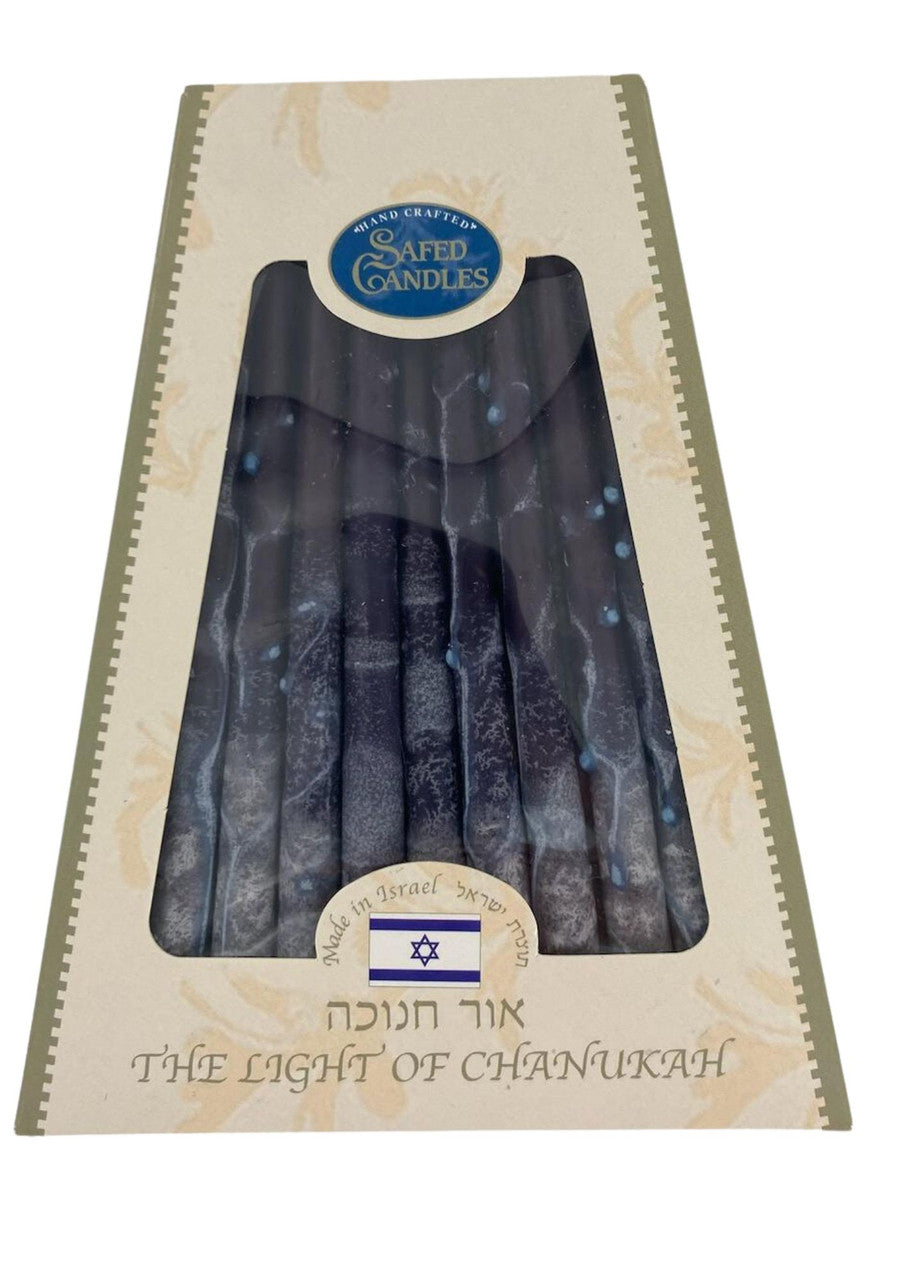 Safed Deluxe Chanukah Candles Beige, Aqua & Purple (CH-CP22T)