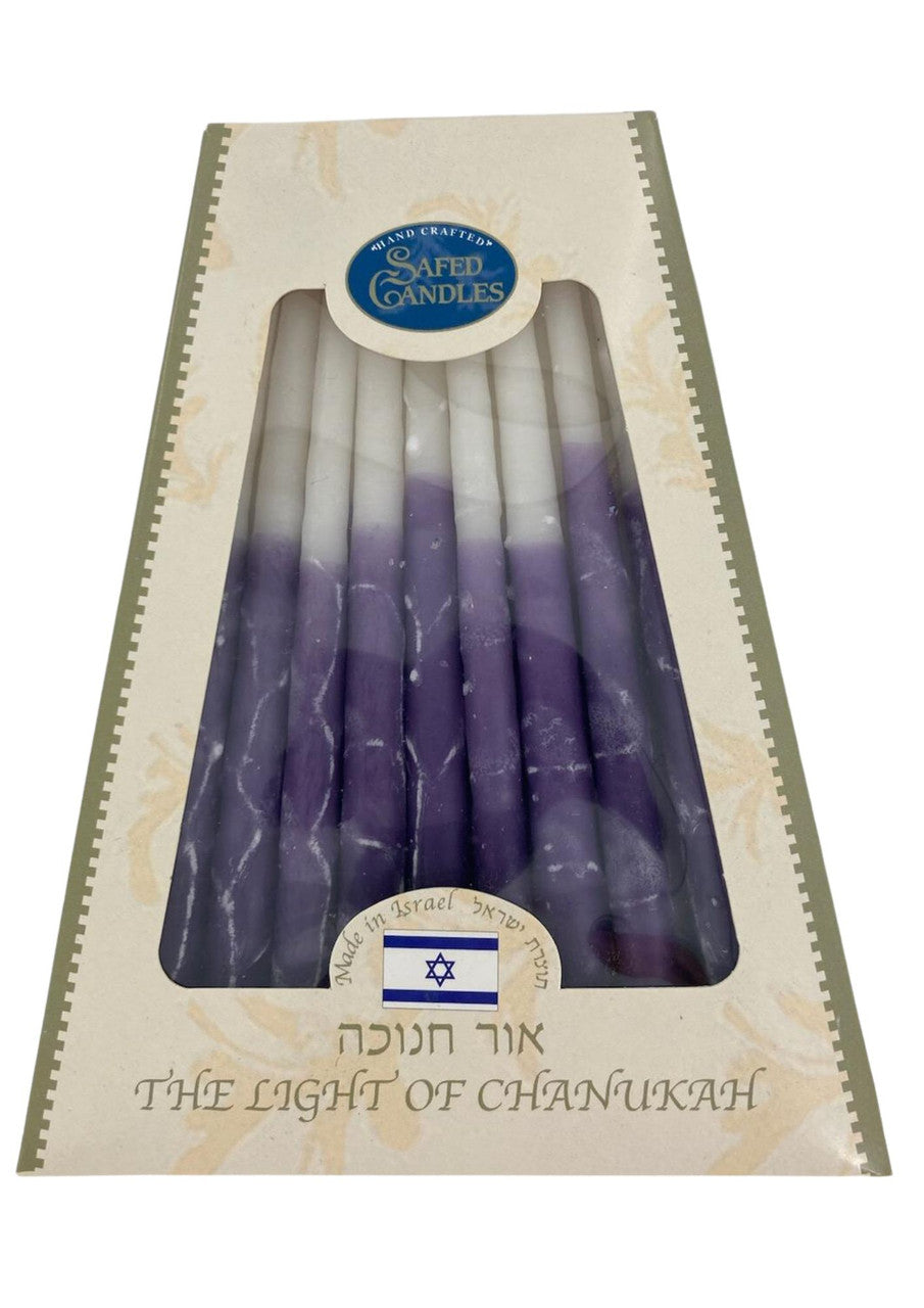 Safed Deluxe Purple/White Chanukah Candles (CH-CP32T)