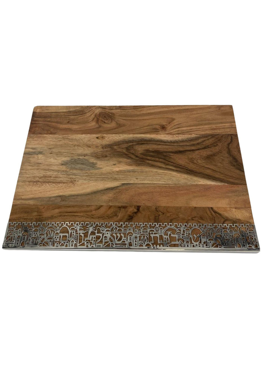 Emanuel Wood Challah Board-Lace Bottom (EM-CBT2)