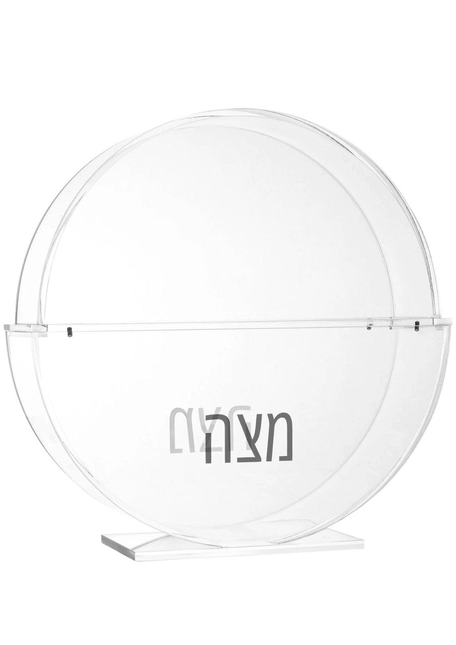 Lucite Standing Round Matzah Box 15"x4" (P-ZLMBR)
