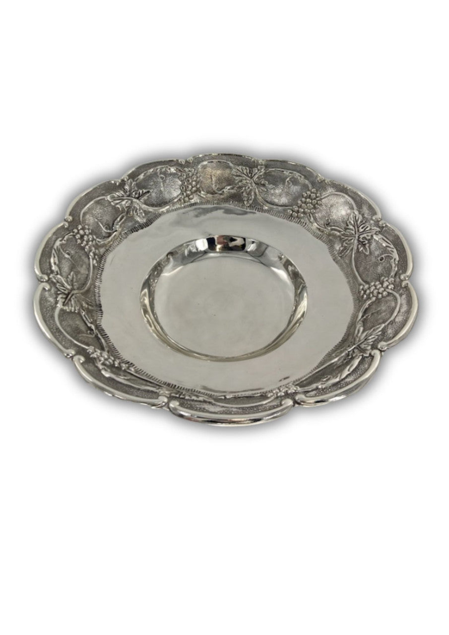 Silverplate Bowl on Legs-Grape Design (WB-4001)
