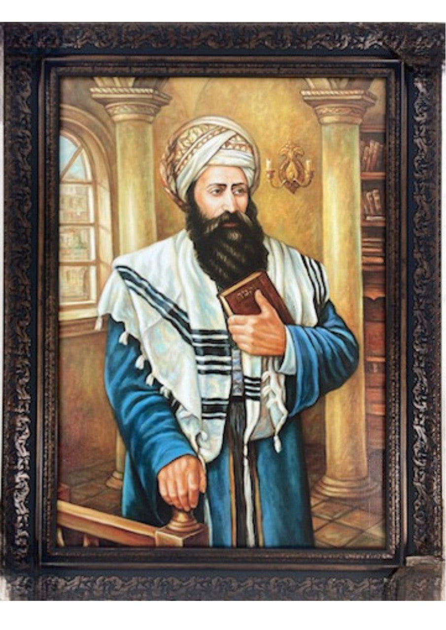 Ben Ish Chai 12" x 16" Framed Canvas-Tallis-Blue Coat (J50025S)