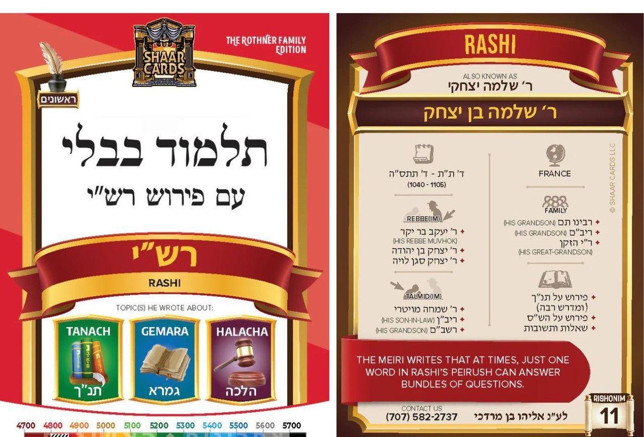 Shaar Cards Binder Set-144 Cards-Rishonim (GM-SHCDRS)