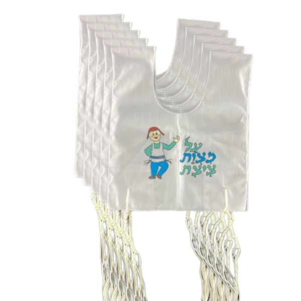 Childrens' Tzitzit Size 3 Boy/Bracha Design -5 Pack (TPK5B)