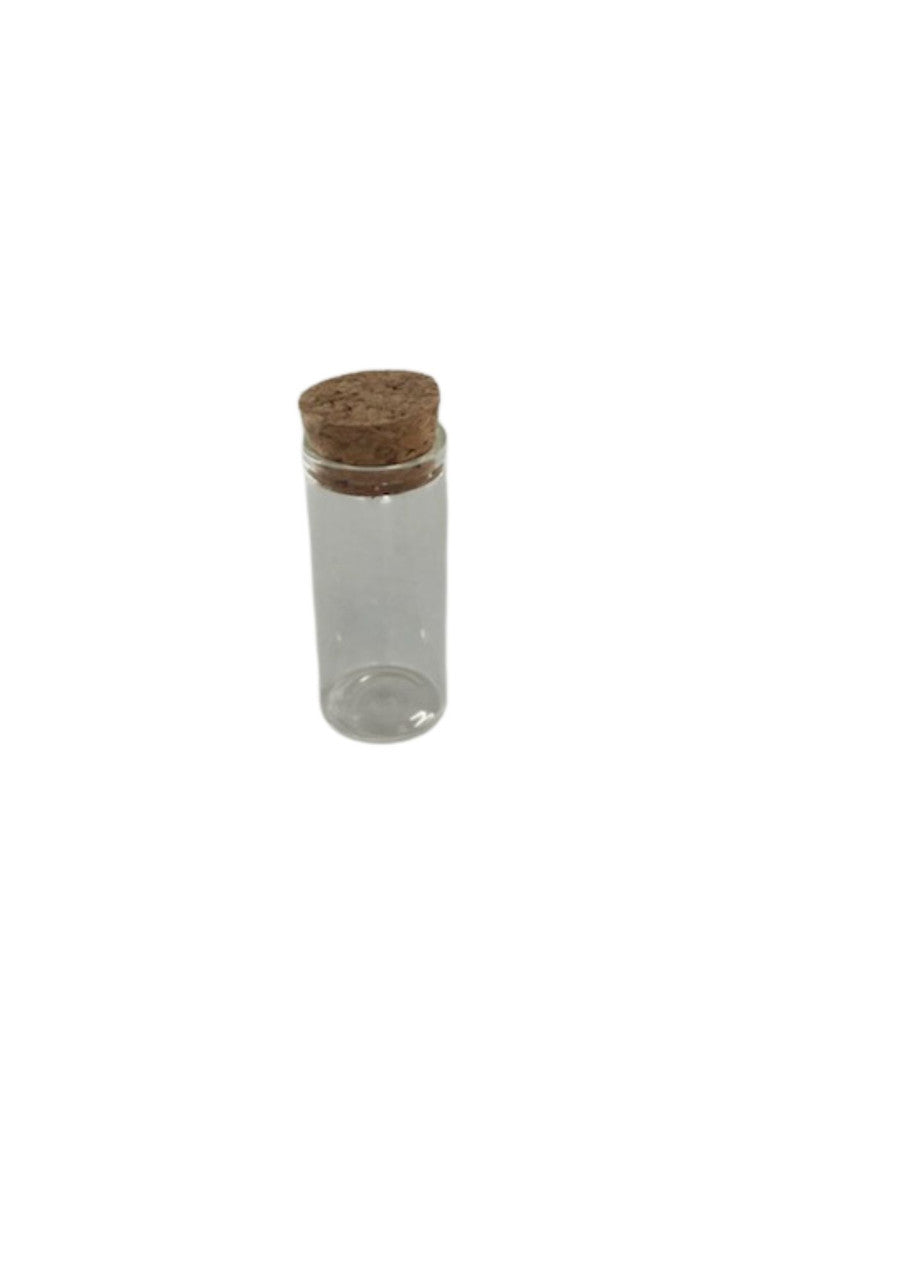 12 Mini Empty Glass Jars w/ Cork 1.5"- Skinny (103400)