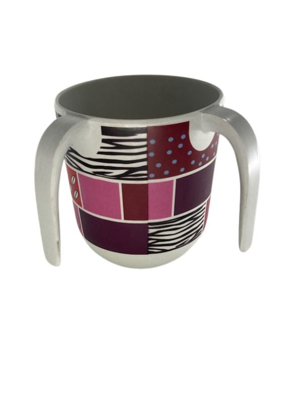 Hadarya Bamboo Washcup- Pink/Purple-Pom.-Blessing (WC-1866)