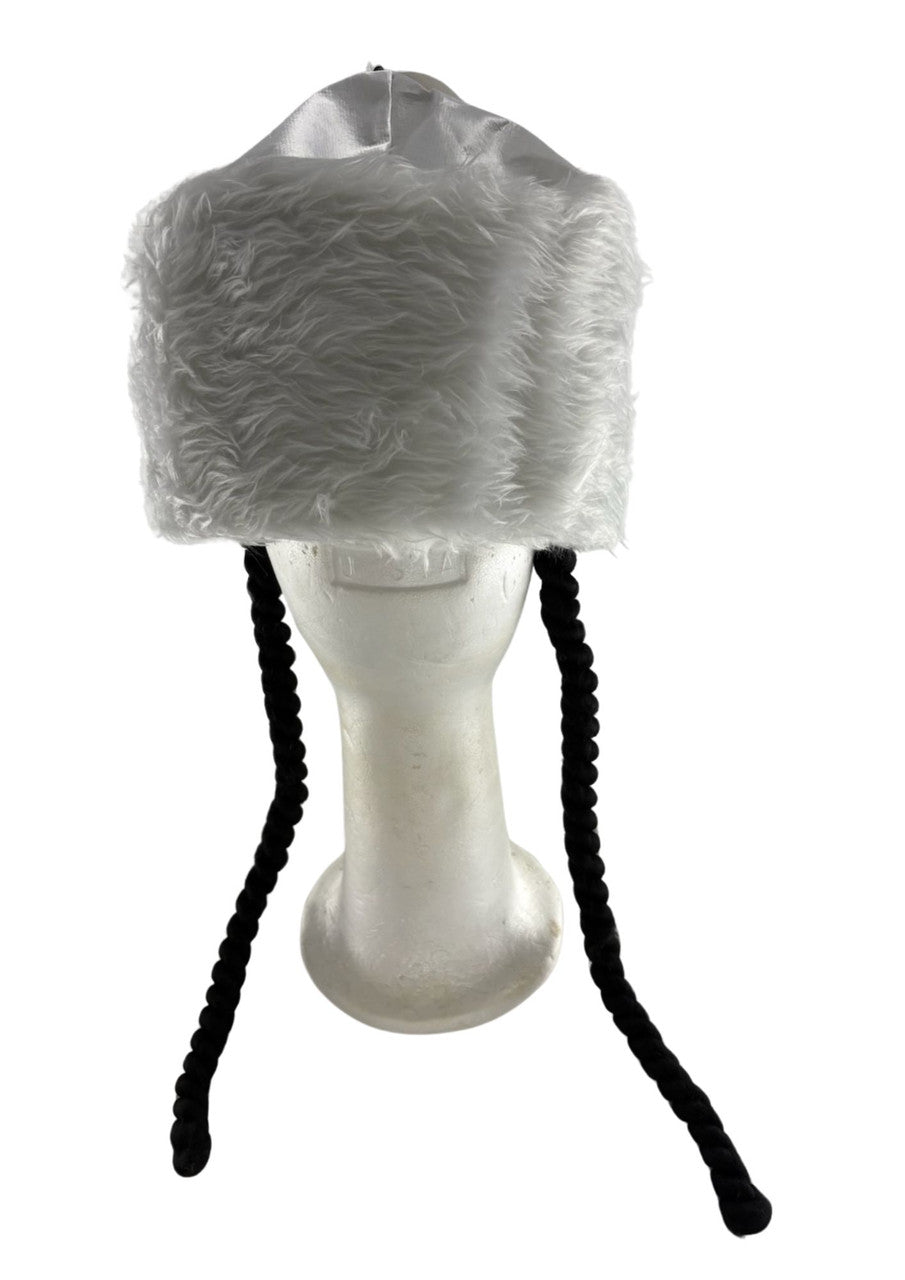 White Purim Shtreimel With Black Payos (GR-35248)