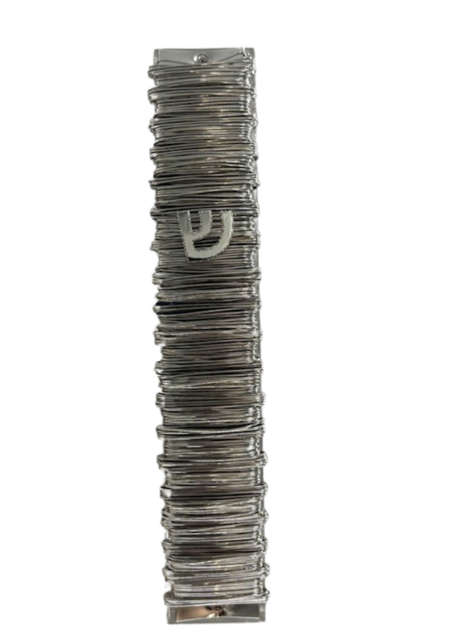 Silver Coiled Lucite Mezuzah Case 15cm (MZ-OJ32502)
